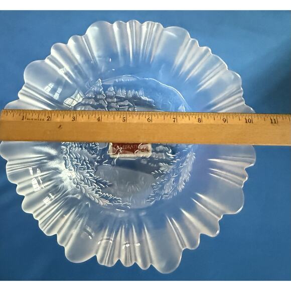 MIKASA 10.5” Frosted Glass Bowl Celebrations Winter Dreams Collection NIB - Picture 9 of 15